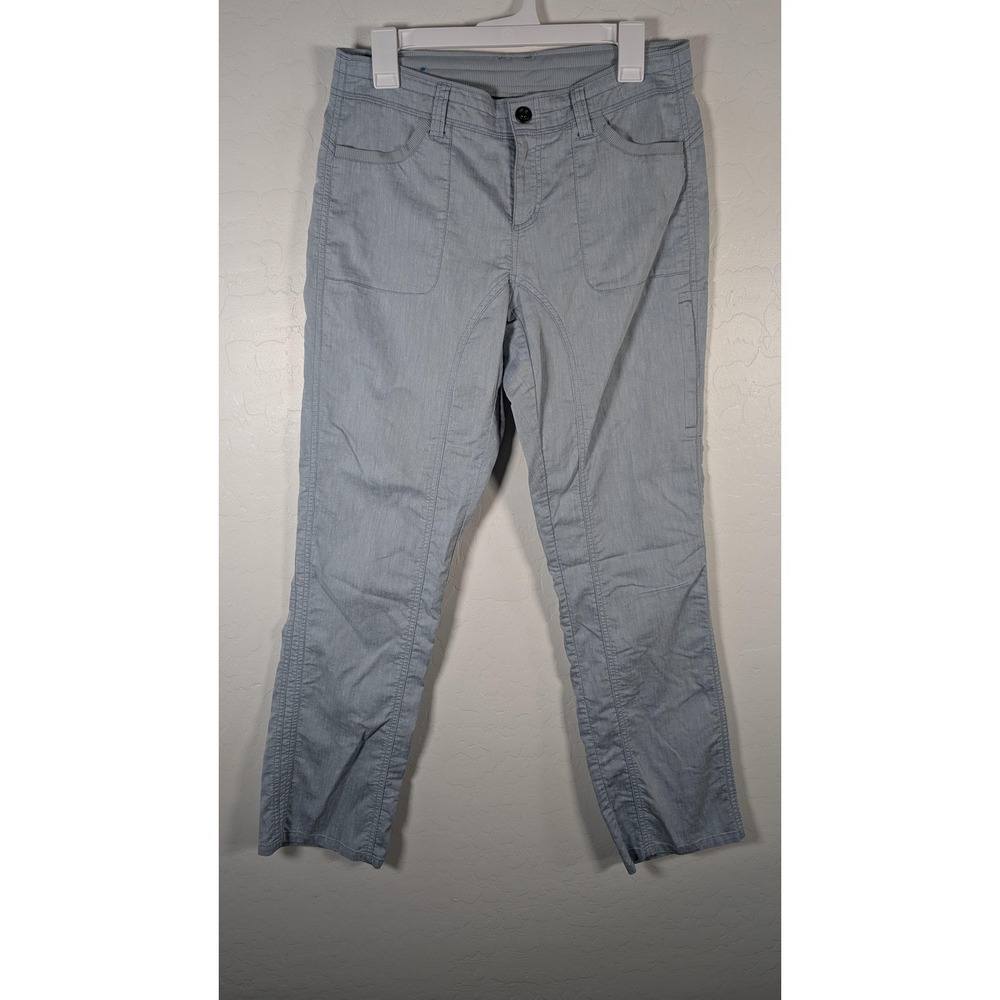 Kuhl Cargo Pants Womens 8 Blue Herringbone‎ Stretch Pockets Lightweight Travel
